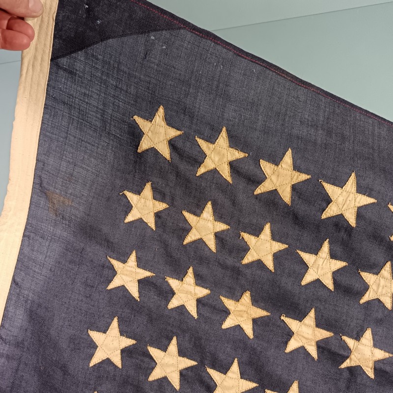 U.S.A. DRAPEAU US FABRICATION EN LIN POUR LA MARINE ANNEES 1930 1940 50 ETOILES COUSUES 100 X 150 cm